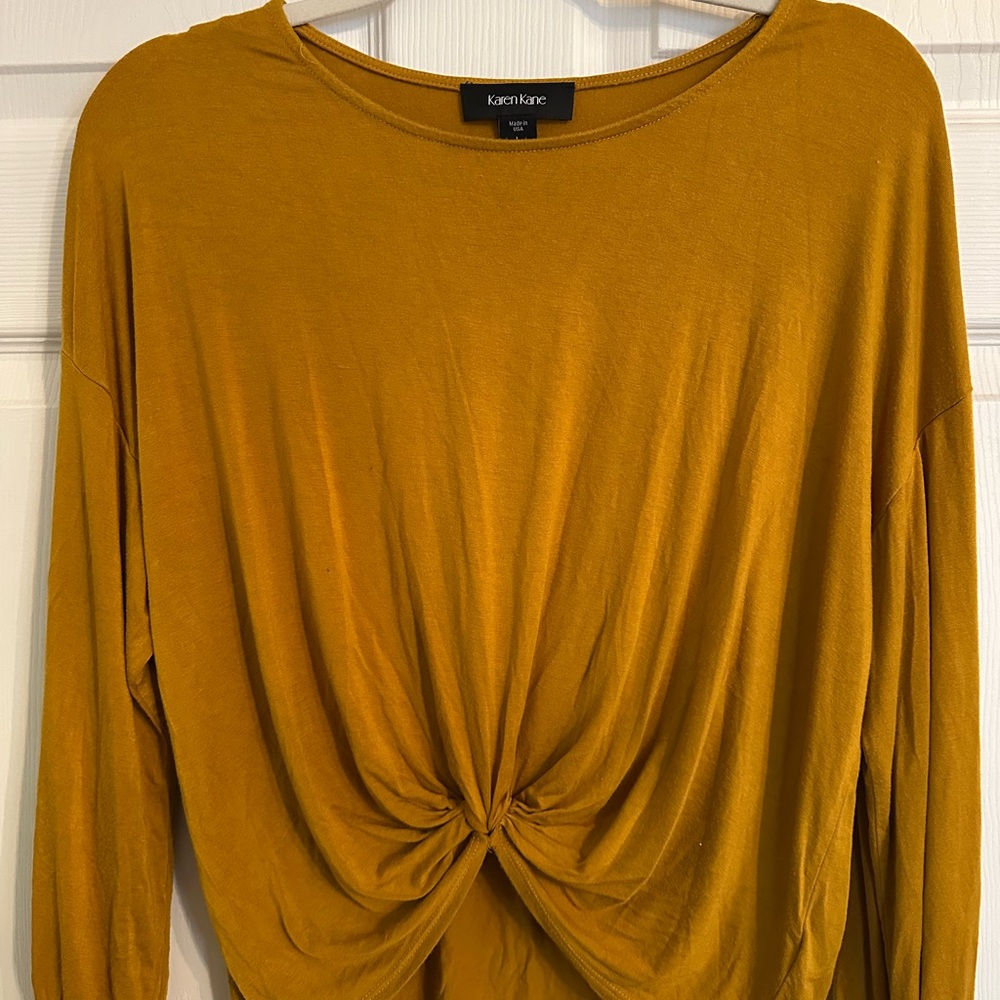 Karen Kane Golden Twist Front Blouse